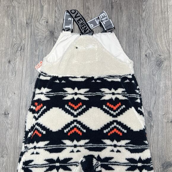 Free People Snow Bib Sz Medium Womens Black White Hit The Slopes Printed - Picture 11 of 15